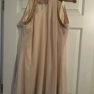 Elegant Cream Sleeveless Dress